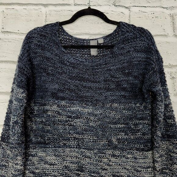 Anthroplogie Quinn Blue Gray Ombre Open Knit Long-Sleeved Sweater Size Small - Picture 6 of 12